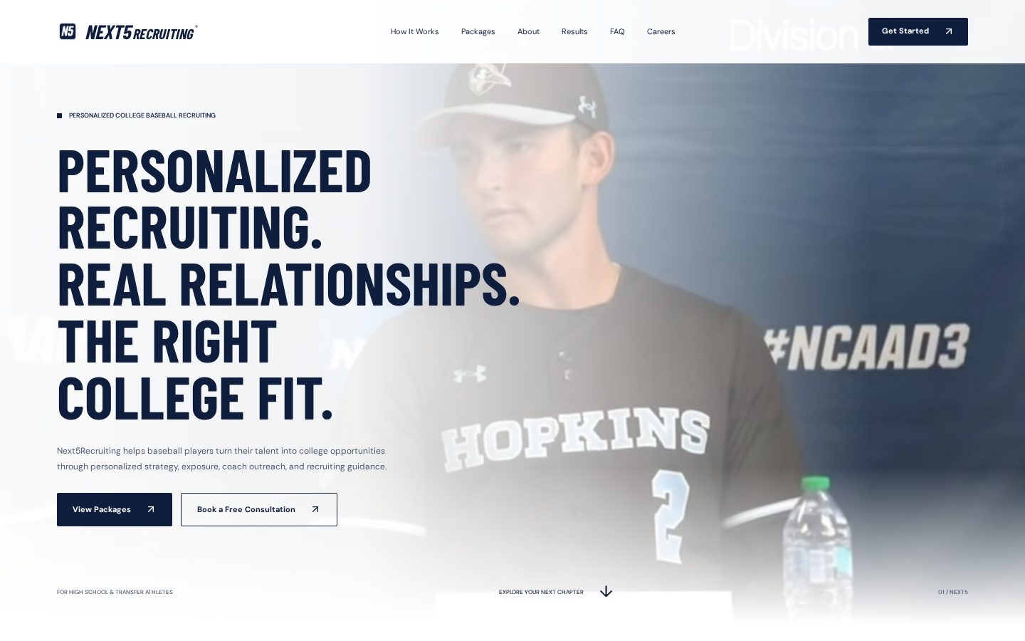 Next5 Recruiting website homepage